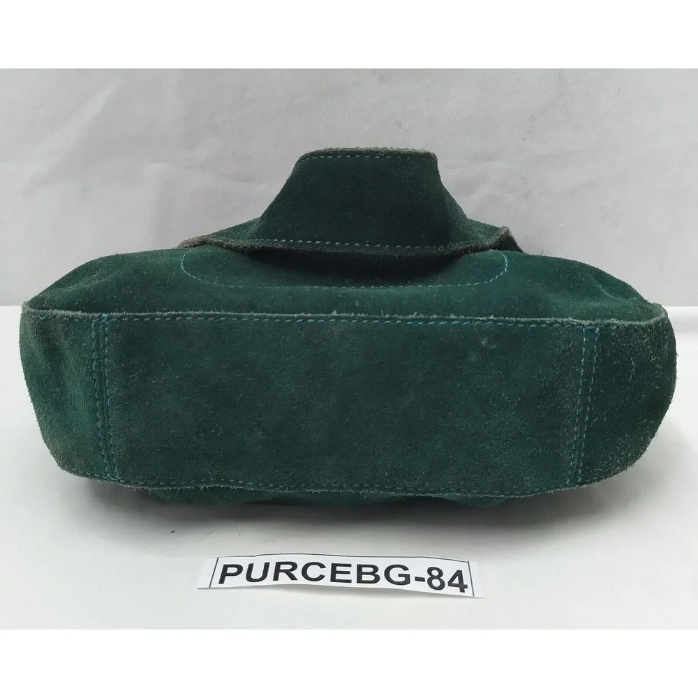 Marc Jacobs Green Suede Front Pocket Zipper Closure Small Hobo Shoulder Bag